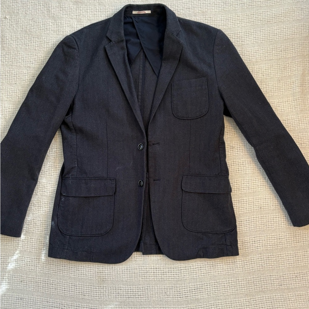 Navy herringbone blazer